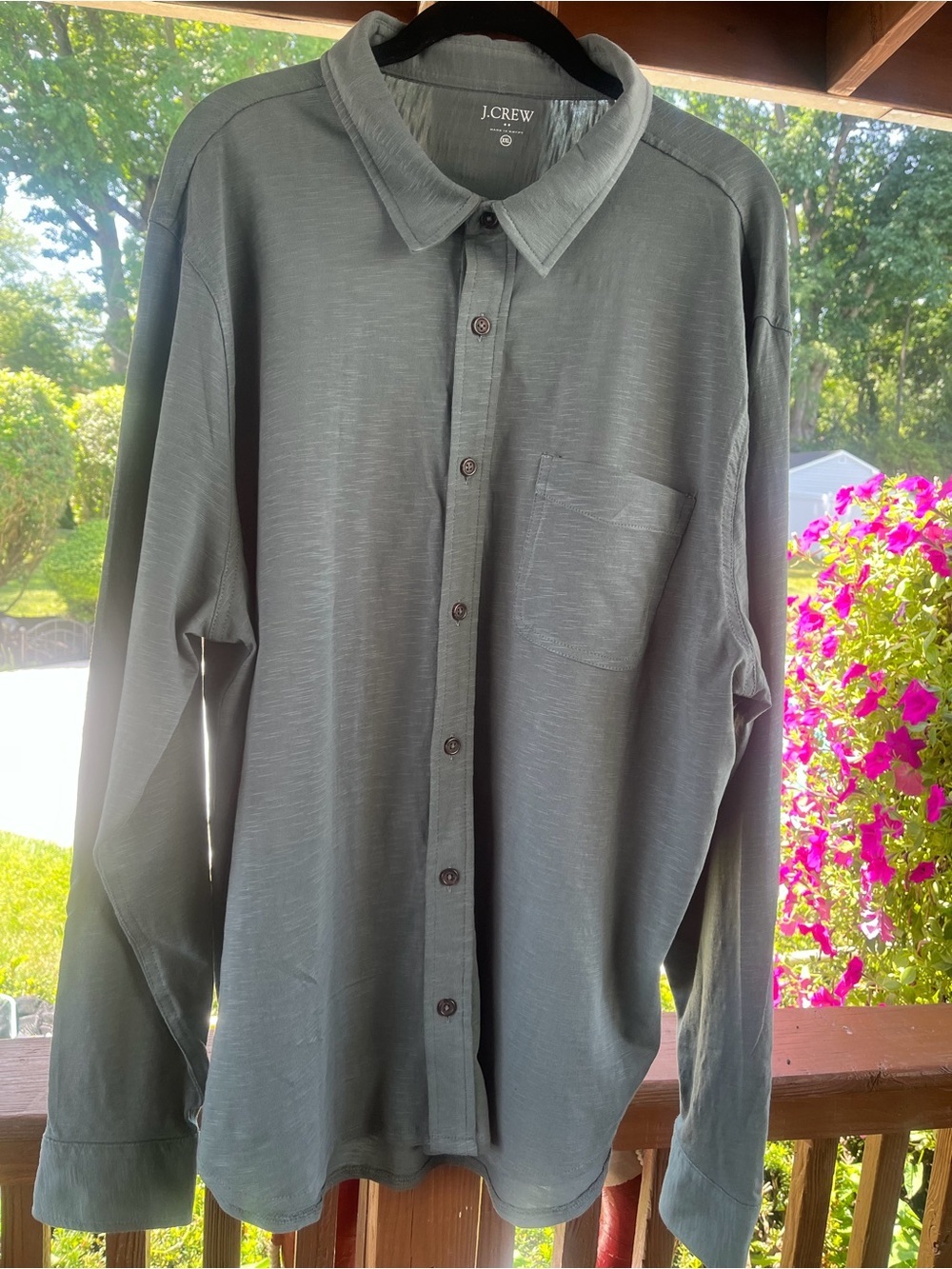 J.Crew Men’s “Re-Imagined” Lightweight Cotton Button-Down Sage Shirt – NWT
